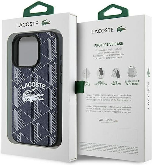 Lacoste Monogram Vintage Logo Magsafe Back Cover Plastic Navy Blue (iPhone 16 Pro Max)