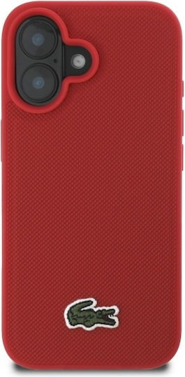 Lacoste Iconic Petit Pique Woven Logo Back Cover Πλαστικό Κόκκινο (iPhone 16 Plus)