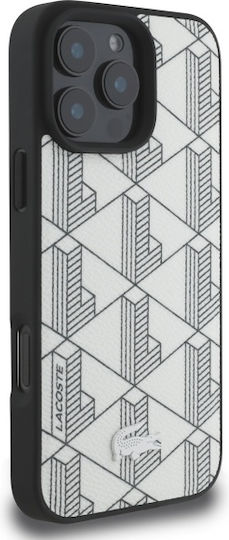 Lacoste Mono Farine Magsafe Back Cover Plastic Gray (iPhone 16 Pro Max)