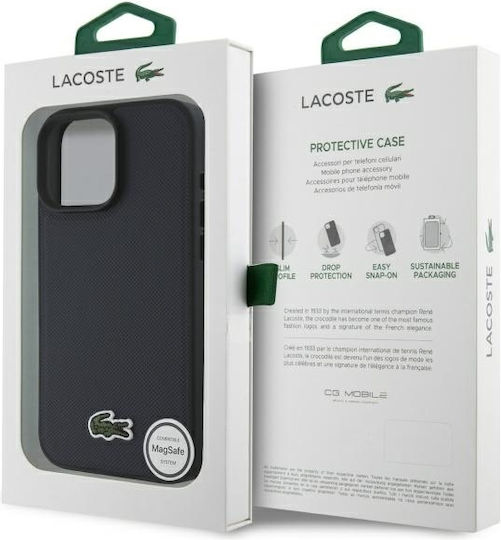Lacoste Iconic Petit Pique Magsafe Back Cover Plastic Navy Blue (iPhone 16 Pro)