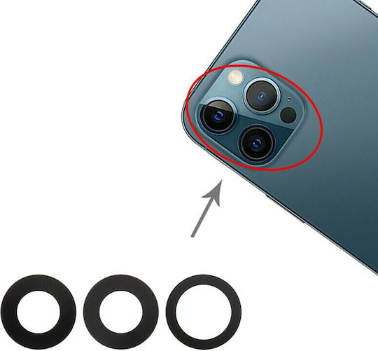 Τζαμάκι Κάμερας Μαύρο για iPhone 15 Pro