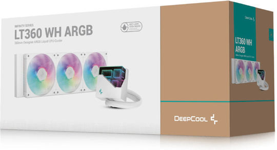 Deepcool LT360 Water Cooling System AIO CPU with 3 Fans 120mm and ARGB Lighting White