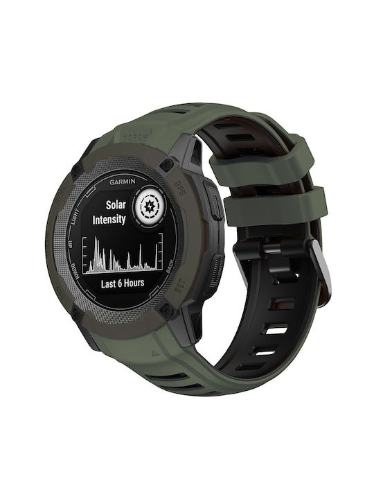 Armband Silikon Schwarz (Garmin Instinct 2X - Grün/ Schwarz)