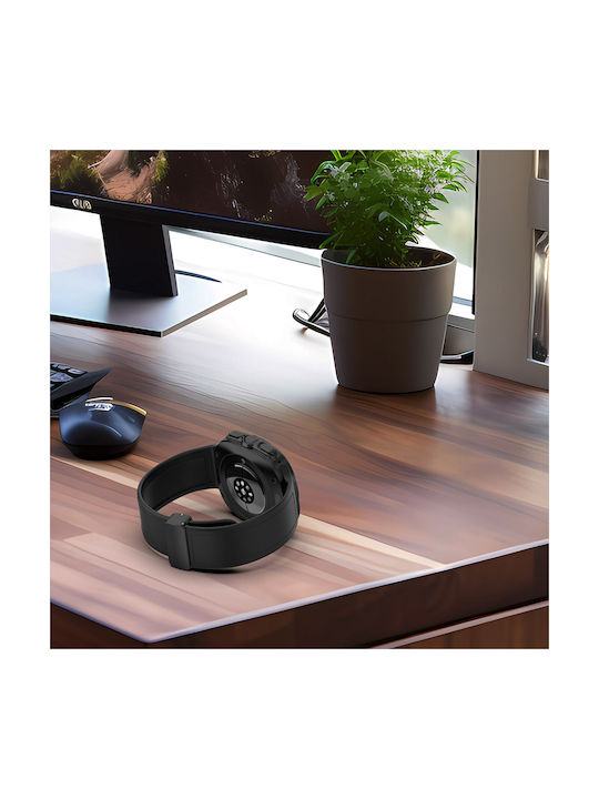 Techsuit W056 Кайшка От Изкуствена Кожа Черна Galaxy Watch Ultra