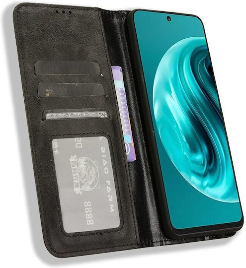 Wallet Piele artificială / Plastic Negru (Huawei Nova 12i)