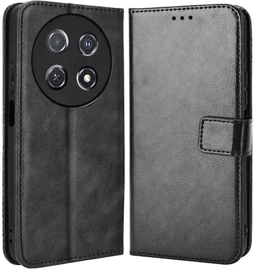 Wallet Piele artificială / Plastic Negru (Huawei Nova 12i)