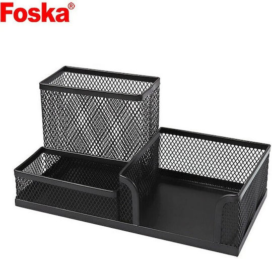 Metalic Organizator de birou în Culoare Negru 1buc 10x10x20cm