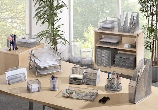 Metallic Envelope Holder in Gray Color 1pcs 7.5x12x17.5cm