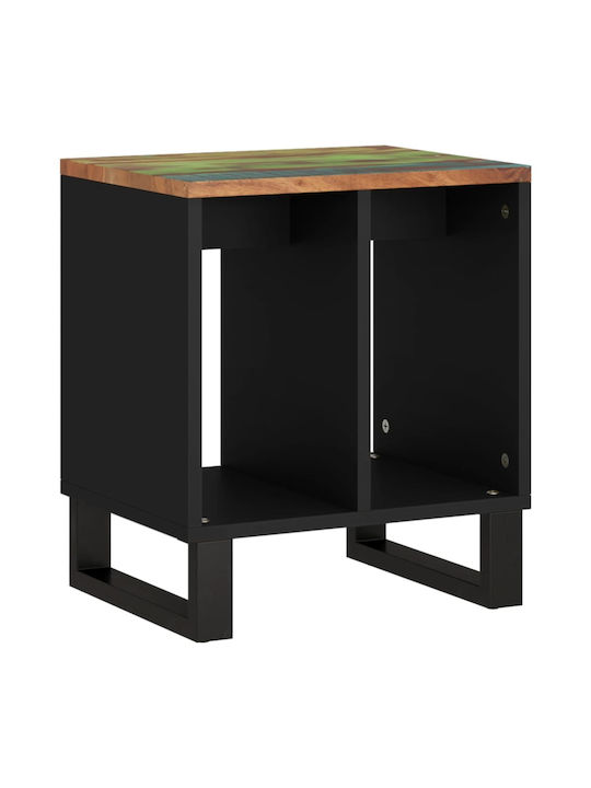 Rectangular Side Table from Solid Wood Multicolored L40xW31xH46cm.
