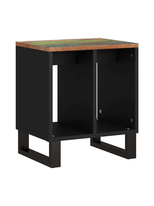 Rectangular Side Table from Solid Wood Multicolored L40xW31xH46cm.
