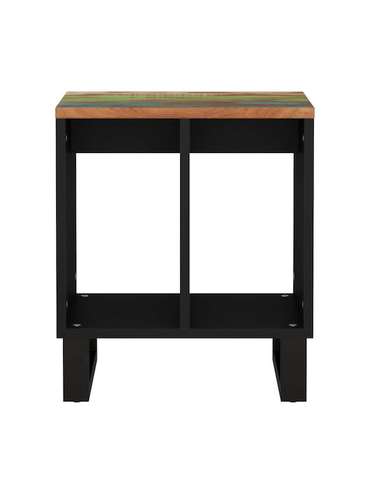 Rectangular Side Table from Solid Wood Multicolored L40xW31xH46cm.