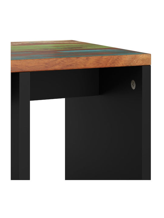 Rectangular Side Table from Solid Wood Multicolored L40xW31xH46cm.