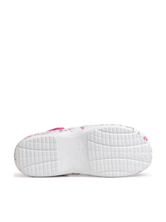 Dian Women's Anatomic Clogs WHITE STAMPED