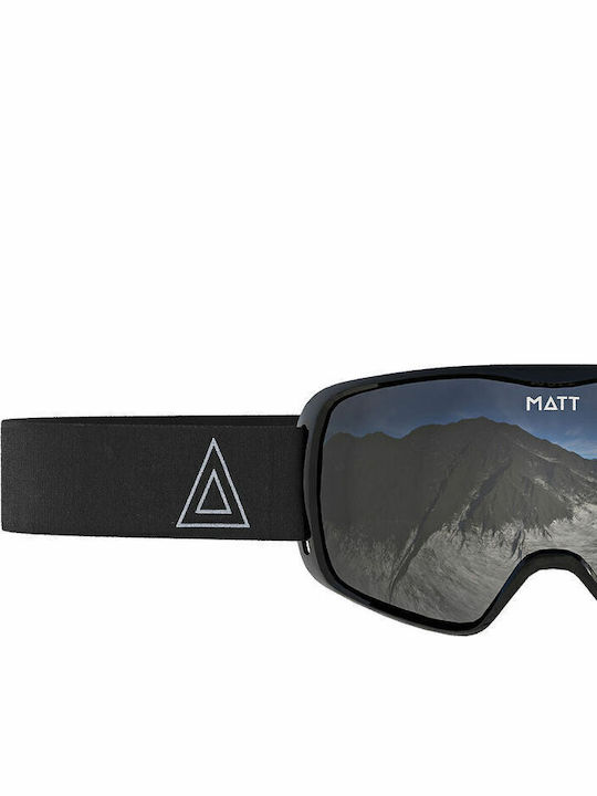Matt Ski & Snowboard Goggles Kids Black with Lens in Black Color