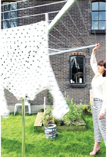 Brabantia Topspinner Folding Floor Clothes Drying Rack for Garden Stainless Steel with Hanging Length 50m