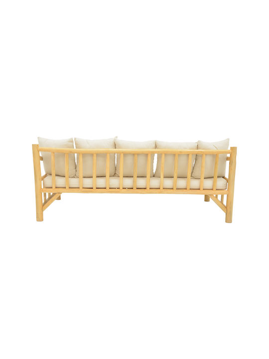 Roziana Bench Outdoor Wooden with Pillows 210x100x80cm
