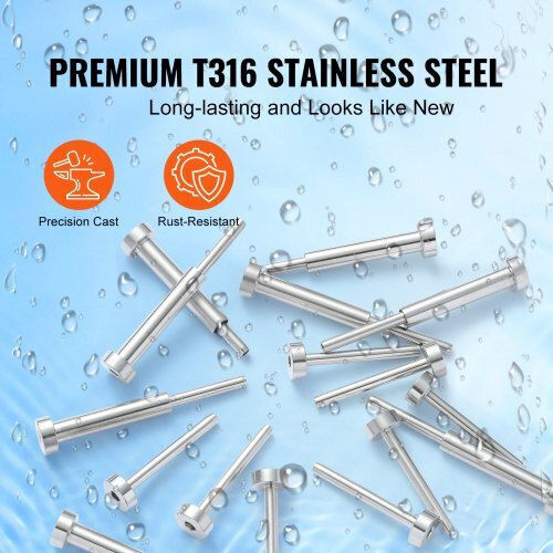 Vevor Invisible Cable Kit Set 20pcs Stainless Steel T316 Silver Yxzjqys20j185wdtqv0