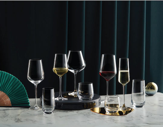 e-exoplismos Set Gläser für Weiß- und Rotwein aus Kristall 6Stück
