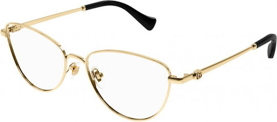 Gucci Дамски Металик Рамки За Очилa Пеперуда Златист GG1595O 001