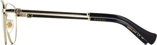 Gucci Дамски Металик Рамки За Очилa Пеперуда Златист GG1595O 001