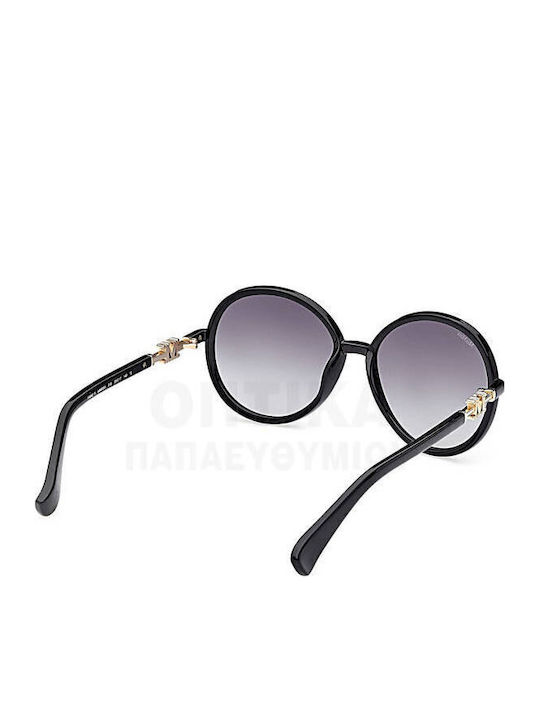 Max Mara Women's Sunglasses with Black Plastic Frame and Gray Gradient Lens MM 0065 01B