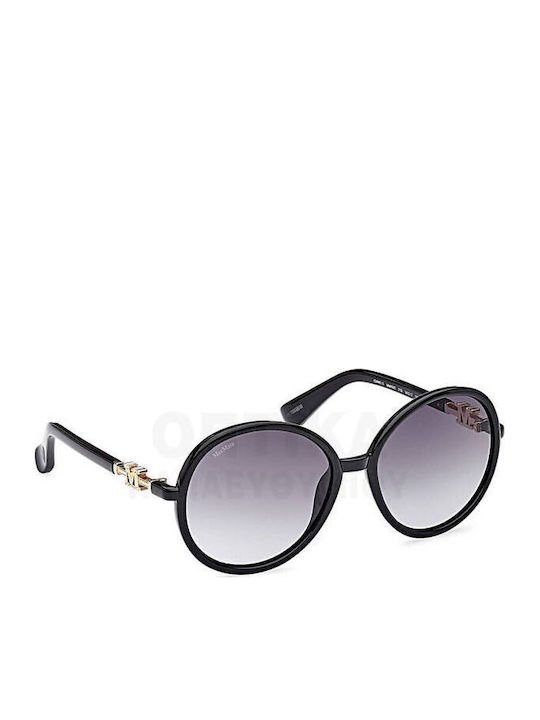 Max Mara Women's Sunglasses with Black Plastic Frame and Gray Gradient Lens MM 0065 01B