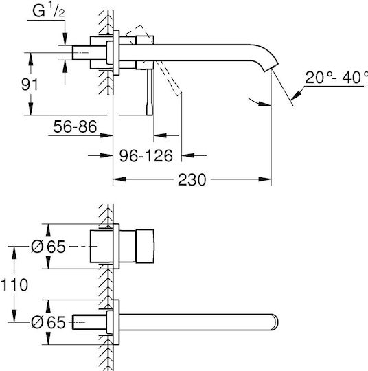 Grohe за Лавабо 2 изхода Златист Grohe за Лавабо 2 изхода Златист
