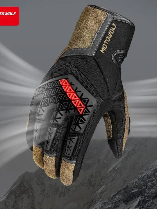 Motowolf MDL0338 Winter Men's Motorcycle Gloves Black