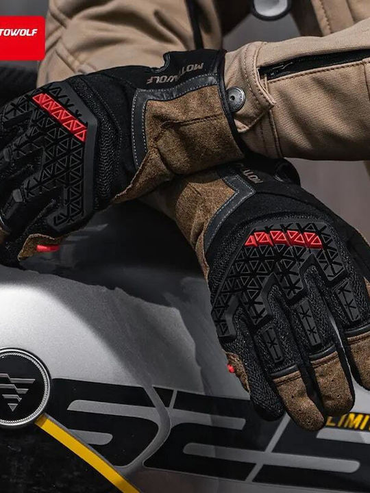 Motowolf MDL0338 Winter Men's Motorcycle Gloves Black