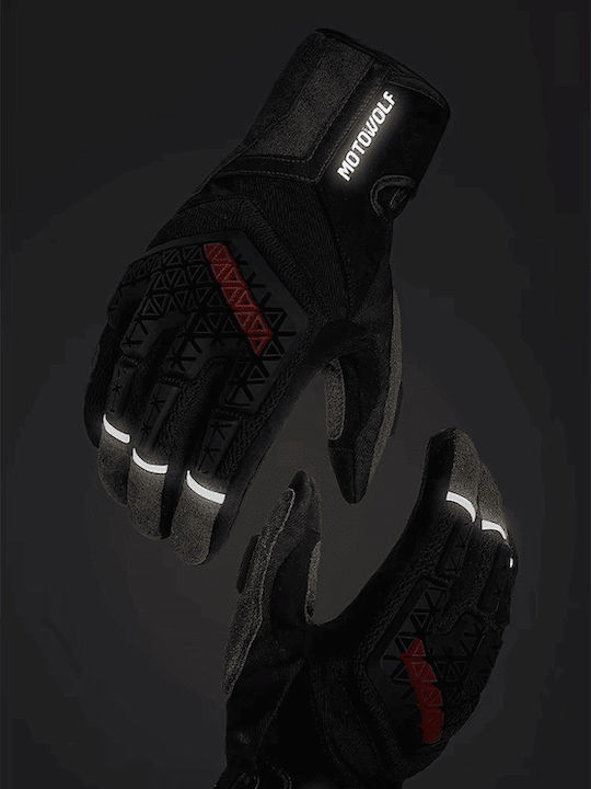 Motowolf MDL0338 Winter Men's Motorcycle Gloves Black