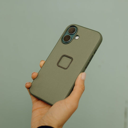 Peak Design Everyday Back Cover Silicon Tesătură Cu Curea Pentru Gât Rezistentă La Apă Verde iPhone 16 Plus