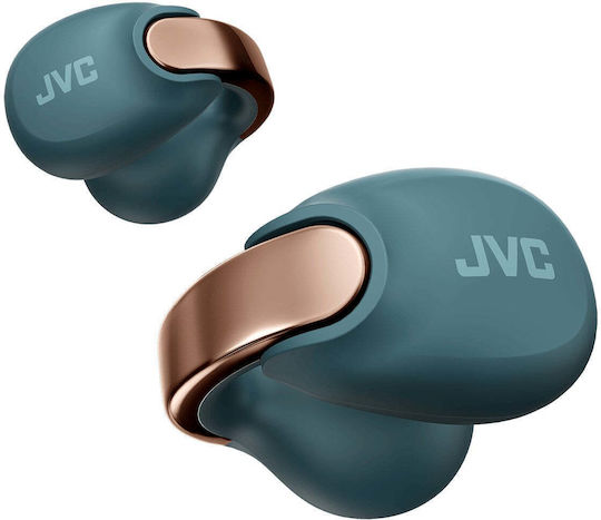 JVC HA-NP1T Open Ear Bluetooth Handsfree Earphones with Sweat Resistance and Charging Case Teal Blue