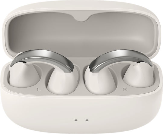 JVC HA-NP1T Offenes Ohr Bluetooth-Freisprecheinrichtung Kopfhörer mit Schweißresistenz und Ladeetui Off White