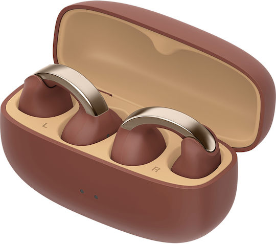 JVC HA-NP1T Open Ear Bluetooth Handsfree Ακουστικά με Αντοχή στον Ιδρώτα και Θήκη Φόρτισης Maroon