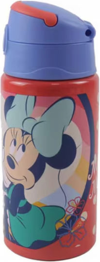 Gim Sticlă pentru Copii Minnie Aluminiu cu Pai 500ml