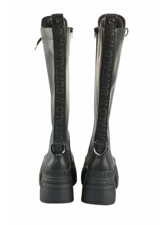 Leder Damenstiefel Schwarz