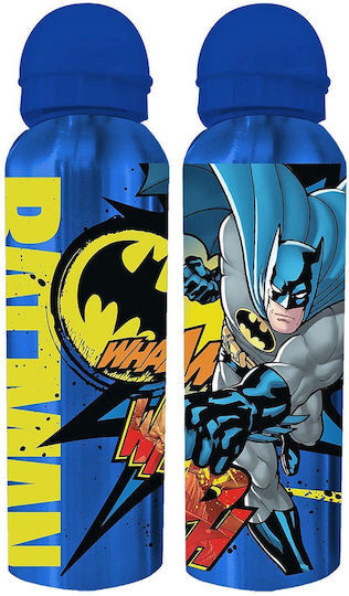Warner Bros Kinderflasche Batman Aluminium mit Schraubverschluss Auslaufsicher 500ml (Verschiedene Designs/Farben)