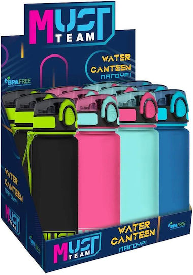 Must Kids Water Bottle Plastic with Straw Pink 650ml