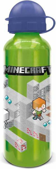 Stor Kinderflasche Minecraft Aluminium Grün 530ml