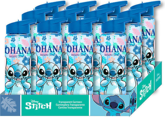 Kids Licensing Stitch Sticlă de Apă pentru Copii Plastic cu Pai 600ml