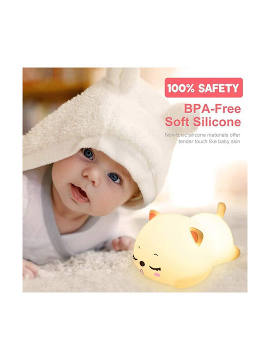 Led Kids Decorative Lamp Rechargeable with Color Changes Multicolour 13.5x10x8εκ.