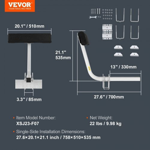 Vevor Adjustable Boat Trailer Guides 0.7m 2 Pcs Heavy Duty Rust Resistant for Recreational Boats Ctcdgtxtx000zavy0v0