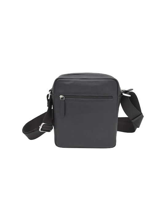 7.Dots Leather Men's Bag Shoulder / Crossbody Black Siliver