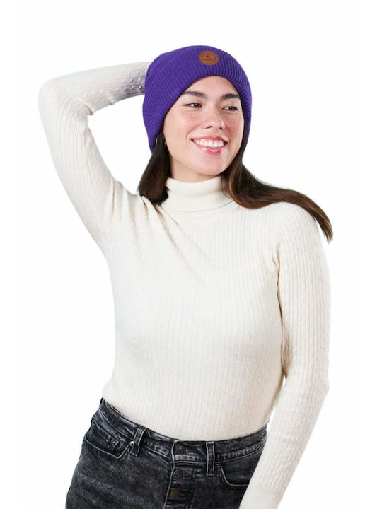 Cabaia Beanie Unisex Fleece Beanie Knitted in Purple color