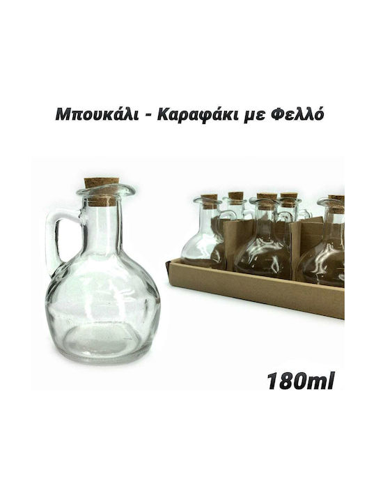 Bottle Water Glass with Cork Transparent 180ml