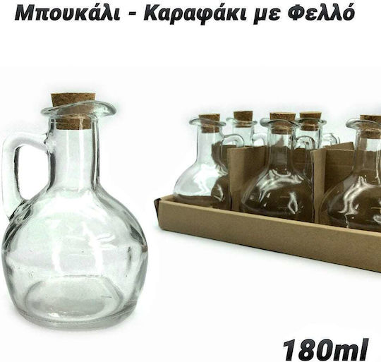 Bottle Water Glass with Cork Transparent 180ml