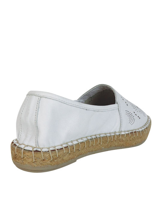Women's Leather Espadrilles White