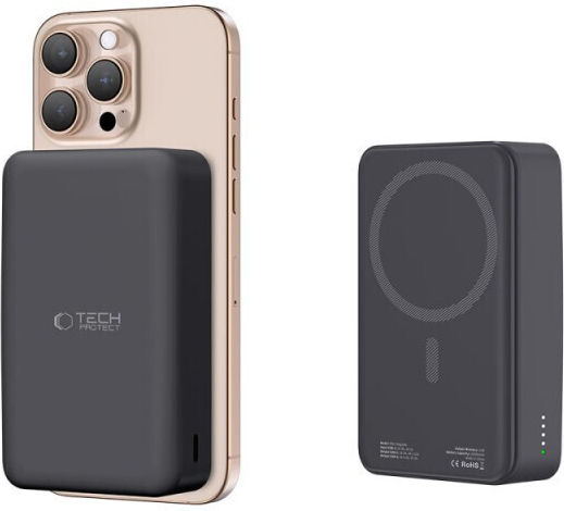 Tech-Protect PB12 LifeMag MagSafe Power Bank 20000mAh 15W с USB-A порт и USB-C порт Черен