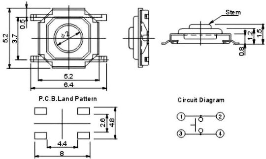 Ninigi Διακόπτης Micro Switch 1τμχ