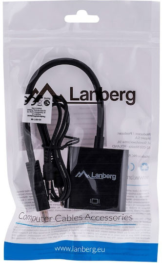 Lanberg Μετατροπέας HDMI male σε VGA female 1τμχ AD-0017-BK